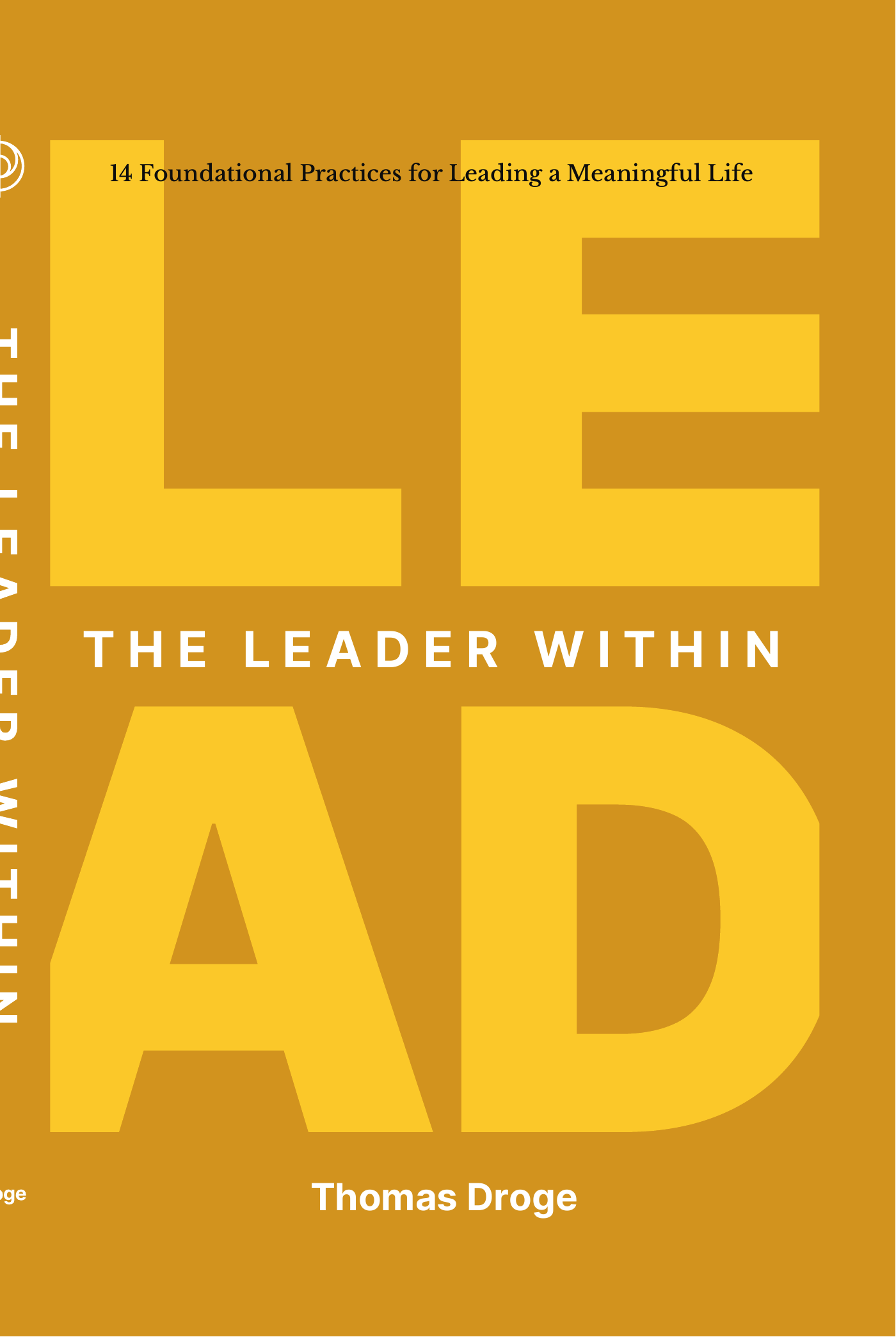 The Leader Within book cover — bold gold with typographic LEAD treatment